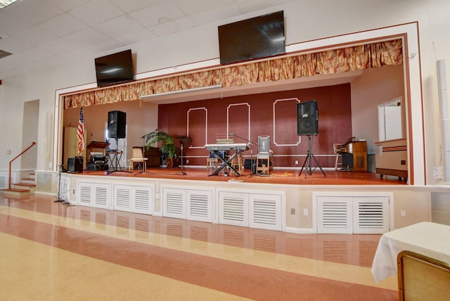 bar featuring a paneled ceiling