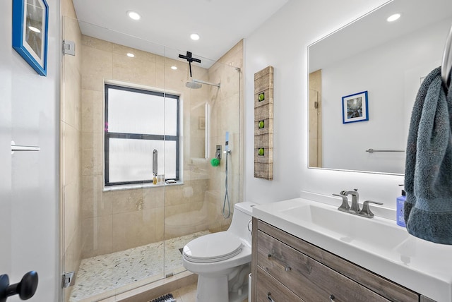 1484 Via Del Sol, Jupiter, FL 33477 - full bath featuring vanity, a shower stall, and recessed lighting