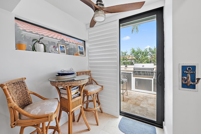 1484 Via Del Sol, Jupiter, FL 33477 - dining space featuring a ceiling fan