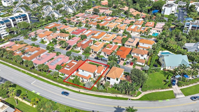 1484 Via Del Sol, Jupiter, FL 33477 - aerial perspective of suburban area featuring property boundaries highlighted