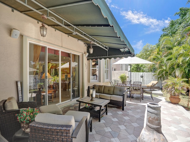 view of patio / terrace with an outdoor hangout area