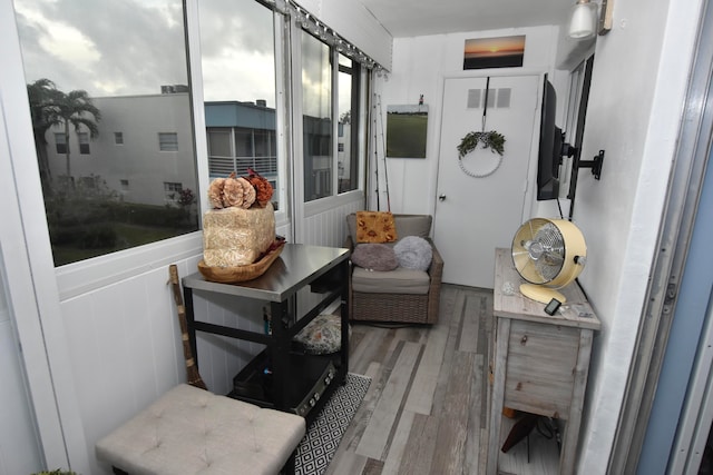 interior space with wood-type flooring