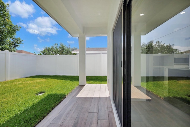 view of yard with a patio area