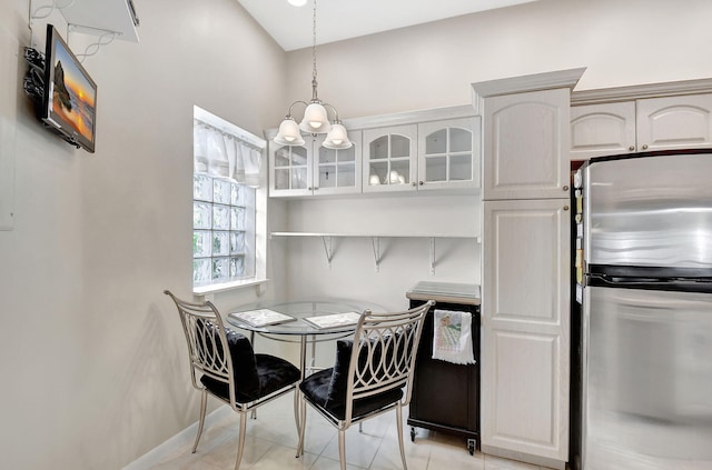 view of tiled dining area