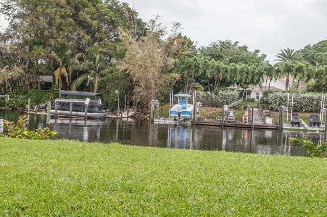 exterior space featuring a boat dock