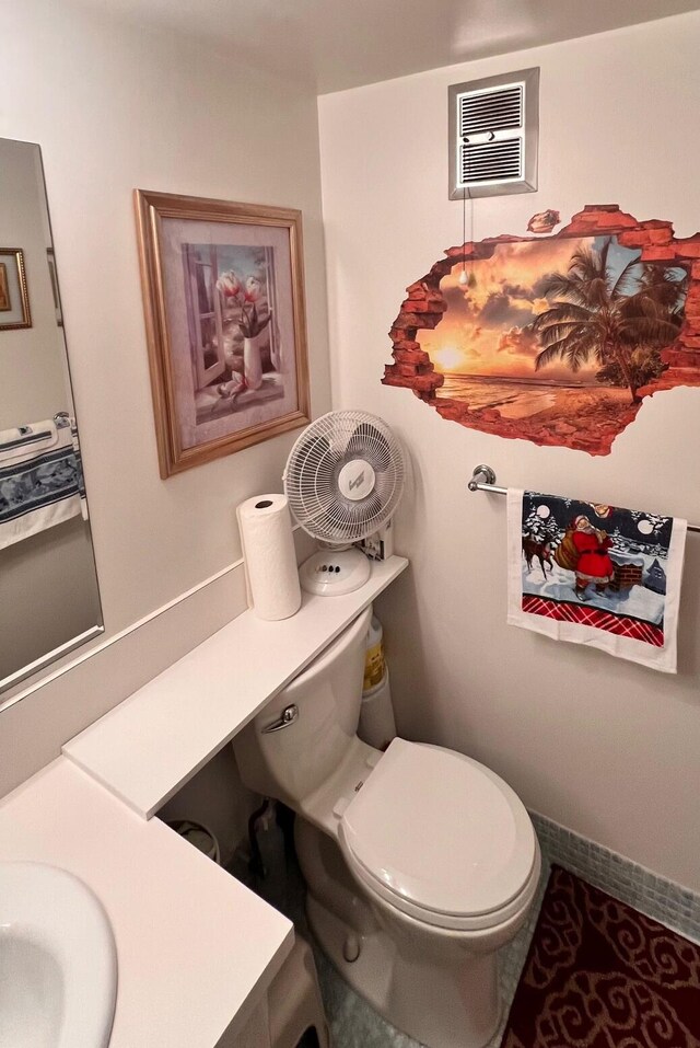 bathroom with sink and toilet