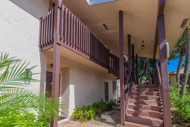 exterior space featuring stairs