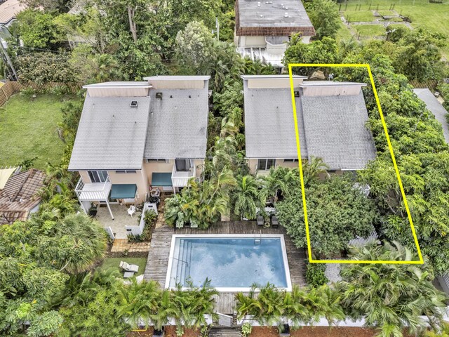 1912 NE 6th St, Deerfield Beach, FL 33441 - view from above of property featuring property boundaries highlighted