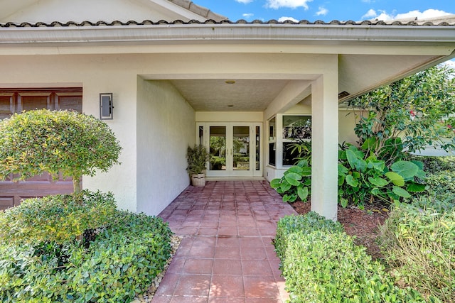 view of exterior entry with french doors