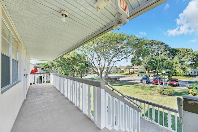 balcony featuring a porch