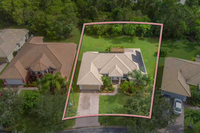 308 SW Egret Lndg, Port Saint Lucie, FL 34953 - view from above of property with property parcel outlined