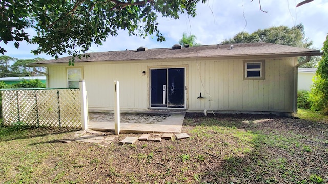 rear view of house with a patio area