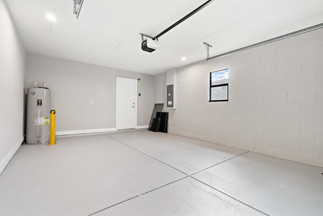 15093 Aguila Ave, Fort Pierce, FL 34951 - garage with water heater, a garage door opener, and electric panel