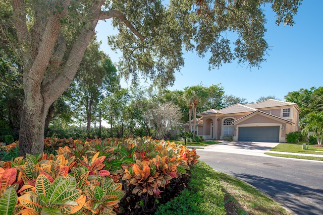 view of front of house with a garage