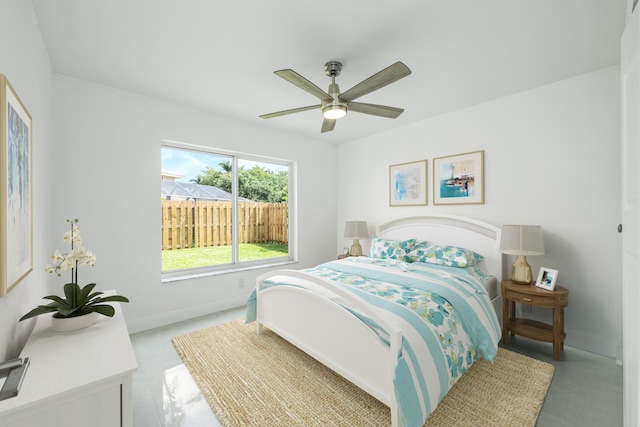 bedroom with ceiling fan