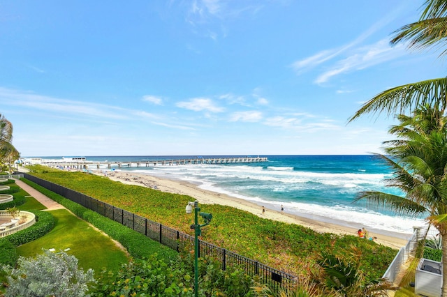 water view featuring a beach view