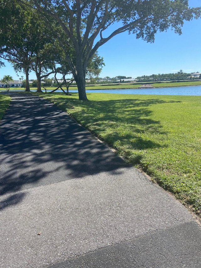 view of road featuring a water view