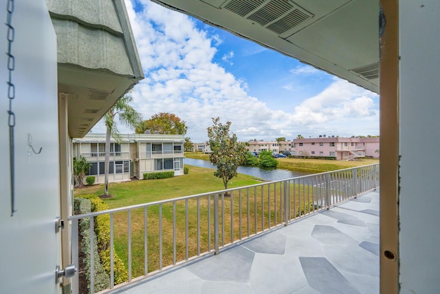 623 Monaco M, Delray Beach, FL 33446 - balcony featuring visible vents, a residential view, and a water view
