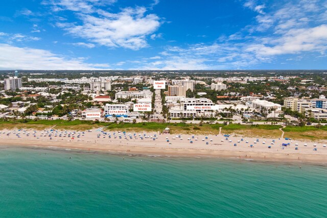 623 Monaco M, Delray Beach, FL 33446 - aerial view featuring a view of the beach, a city view, and a water view