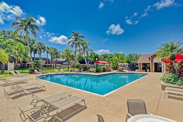 view of pool with a patio area