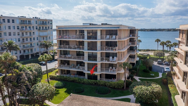 view of property featuring a water view