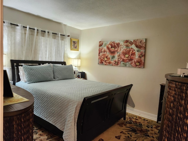 bedroom with a textured ceiling