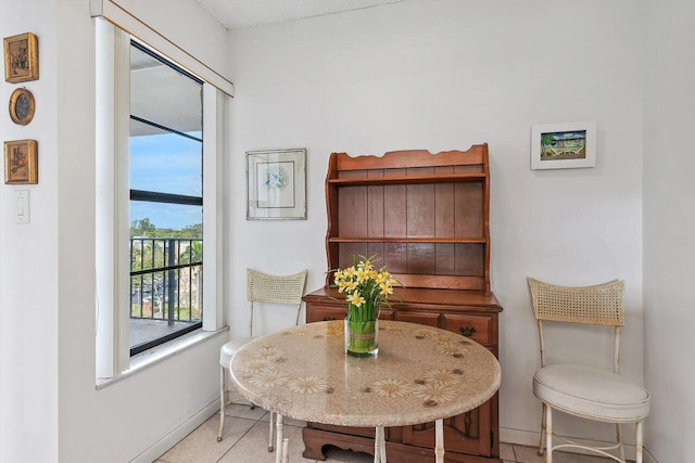 view of tiled dining area