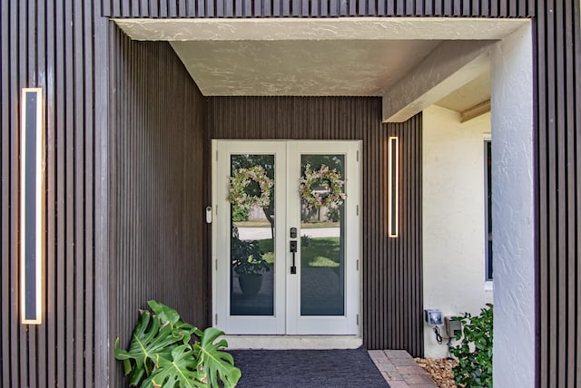 entrance to property with french doors