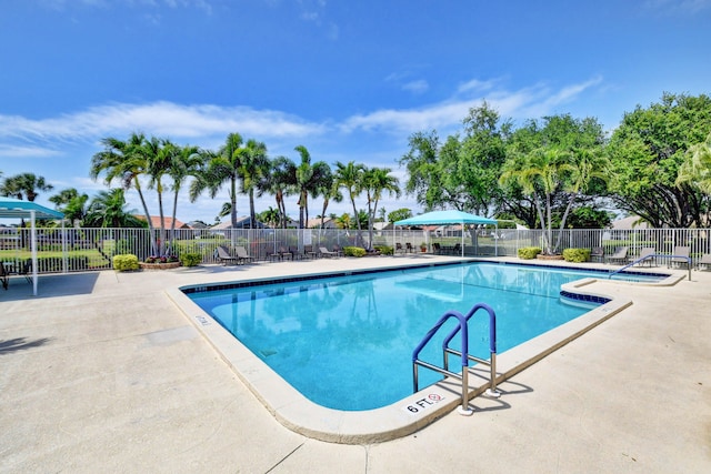 view of pool with a patio area