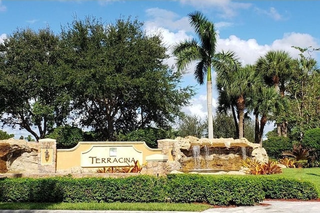 view of community sign