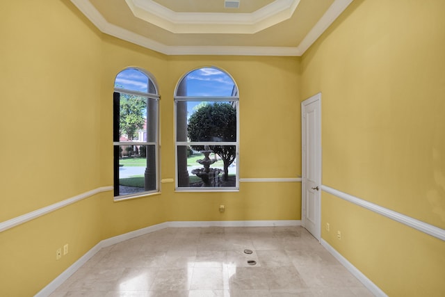 spare room with ornamental molding