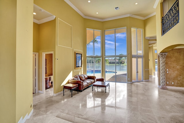 entrance foyer with ornamental molding