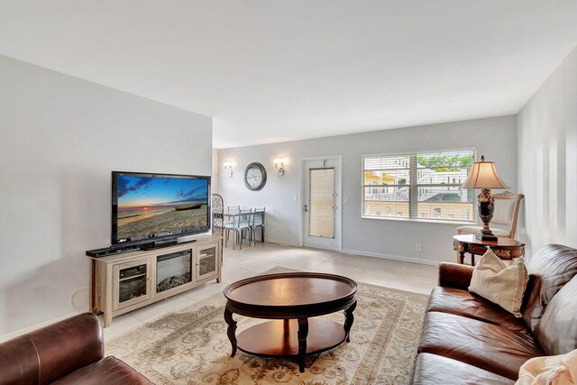 view of tiled living room