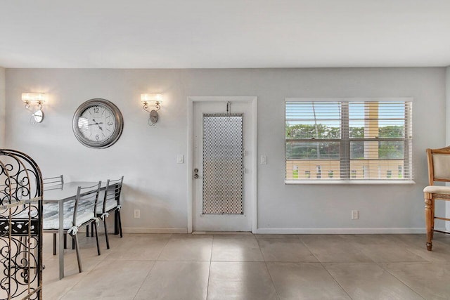 view of tiled dining area