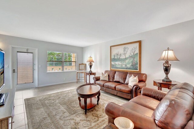 view of tiled living room