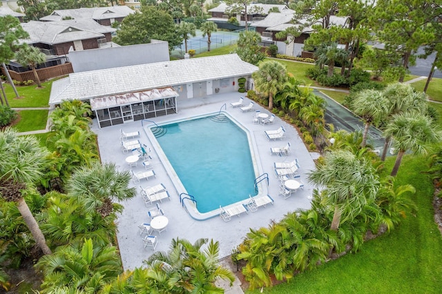 1904 SE Sir Lancelot Dr Unit 0, Port Saint Lucie, FL 34952 - view from above of property featuring a pool area