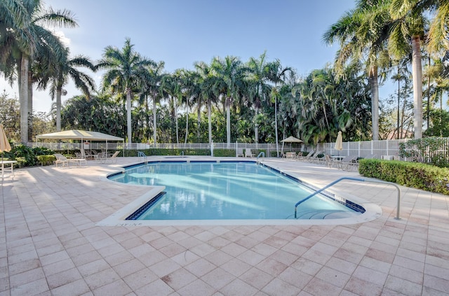 view of pool with a patio area