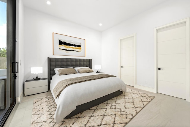 bedroom featuring recessed lighting