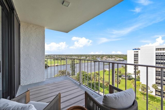 balcony with a water view