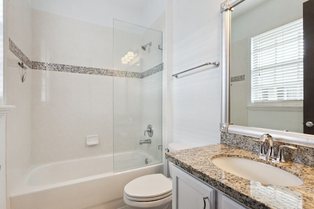 112 W Coda Cir, Delray Beach, FL 33444 - bathroom featuring toilet, vanity, and shower / bathtub combination