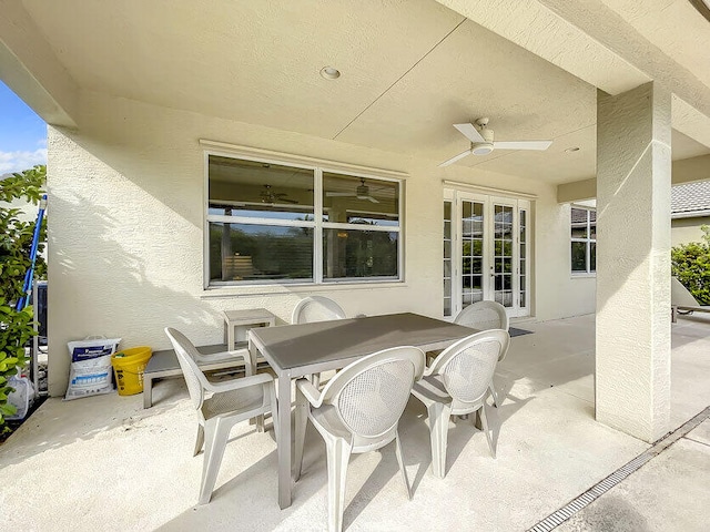 view of patio / terrace with ceiling fan