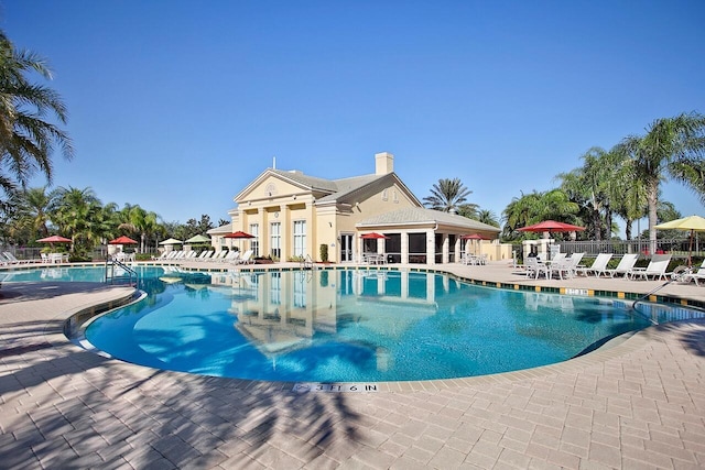 view of pool with a patio area