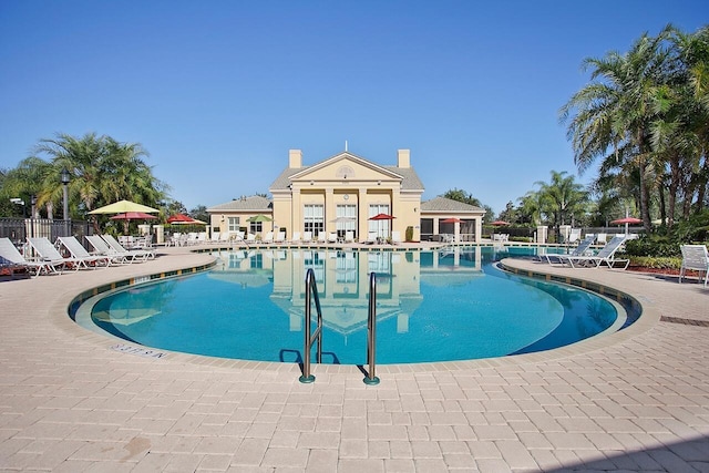 view of pool with a patio area