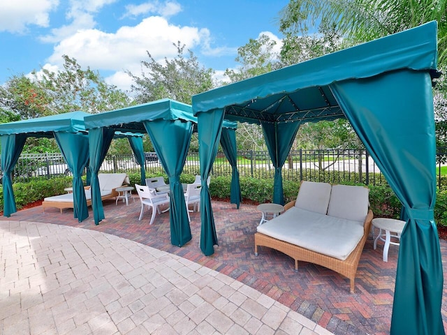 view of patio / terrace with a gazebo