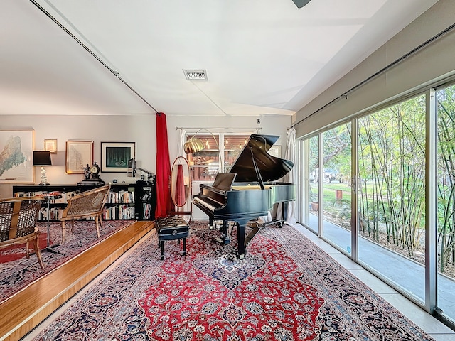 living area featuring wood-type flooring