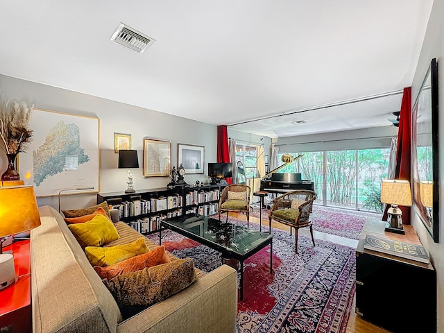 living room featuring wood-type flooring