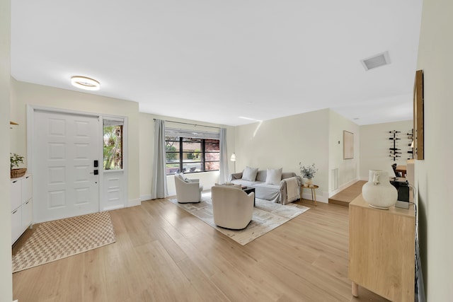 foyer entrance featuring light hardwood / wood-style floors