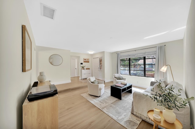 living room featuring wood-type flooring