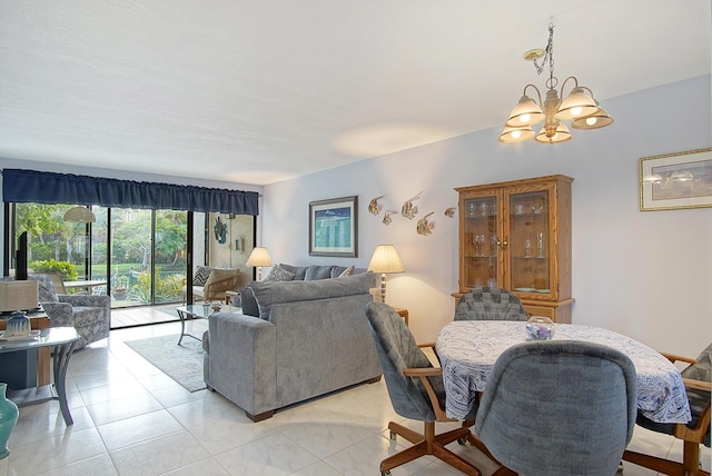 2400 S Ocean Dr Unit 6112, Fort Pierce, FL 34949 - living area with a chandelier and light tile patterned flooring