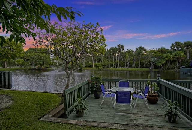 2400 S Ocean Dr Unit 6112, Fort Pierce, FL 34949 - wooden terrace with a water view